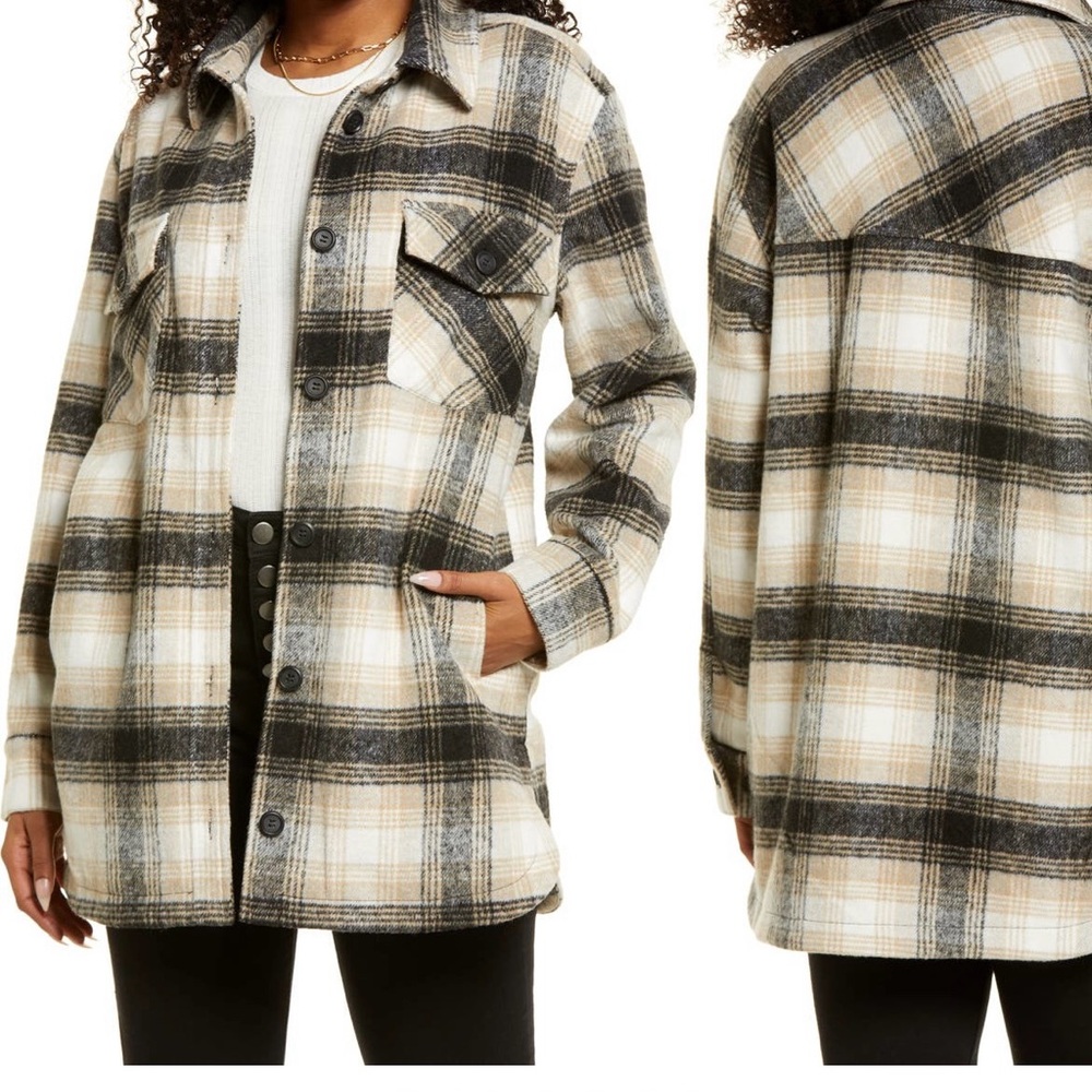 Thread And Supply Flannel Lined Shacket Shirt Jac… - image 1